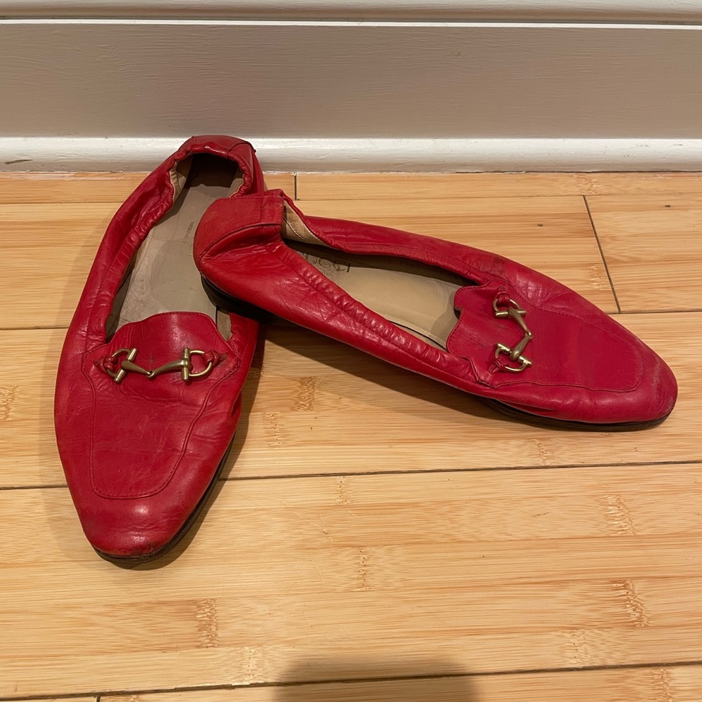 Vintage red Gucci loafers.  Size 39